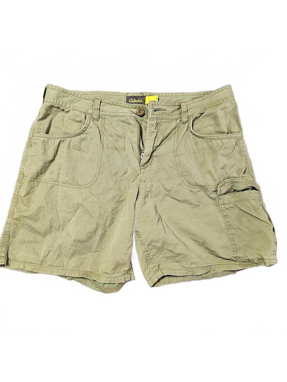 Cabela's Women's Cargo Shorts Size 8 Olive Green Cotton Hiking Outdoor Casual